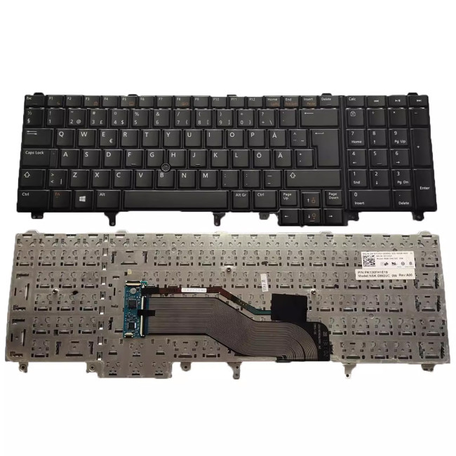 Dell Latitude E6520 E6530 E6540 E5520 E5520M E553 trackpoint Swedish SD keyboard - main product image