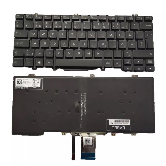 Dell Latitude E7300 E5300 7300 5300 backlit Swedish SD keyboard - main product image