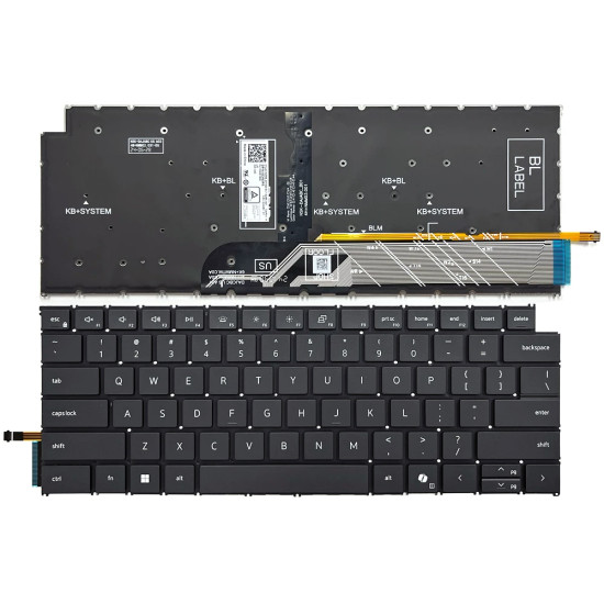 Dell P132F P133F, P185G, P186G, P187G, P190G, P197G, P198G, black backlit US keyboard AI - main product image