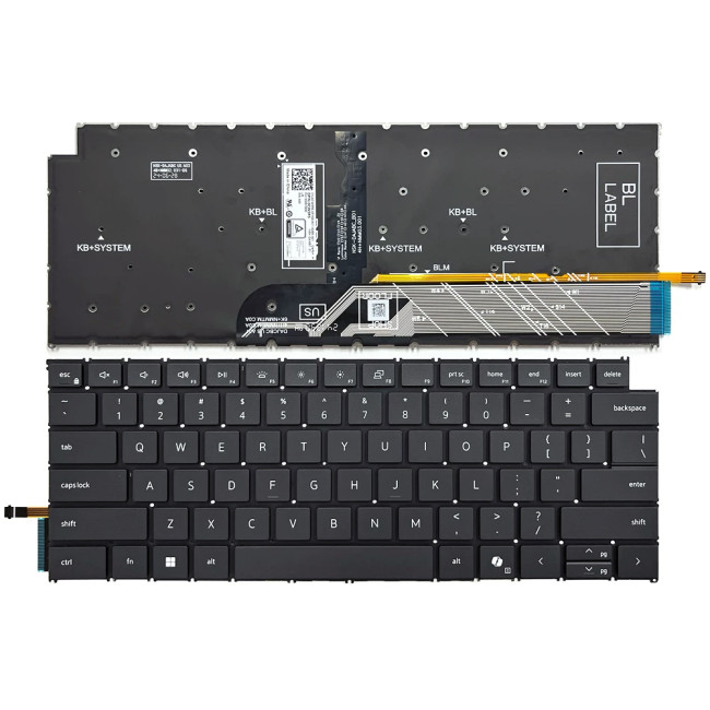 Dell P132F P133F, P185G, P186G, P187G, P190G, P197G, P198G, black backlit US keyboard AI - main product image