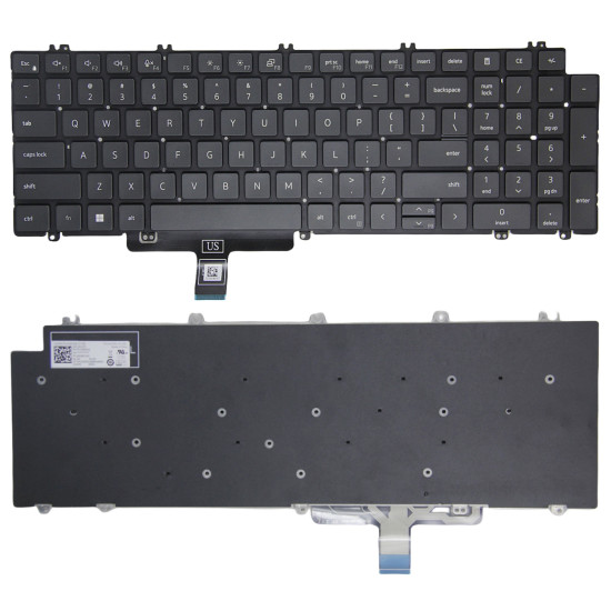 Dell Precision 3581, 7670, 7770, 7680, 7780, 3570, 3571, 3580, US keyboard - main product image