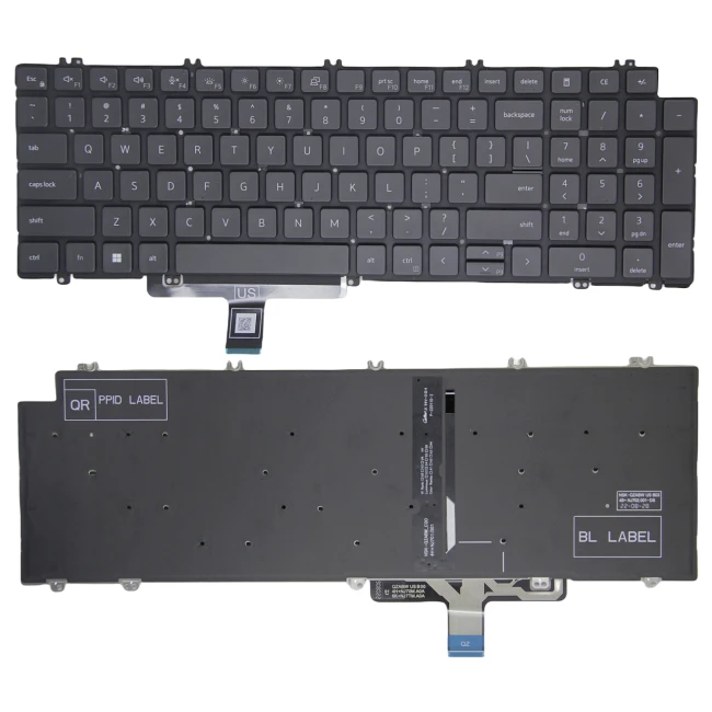 Dell Precision 3581, 7670, 7770, 7680, 7780, 3570, 3571, 3580, backlit US keyboard OEM - main product image