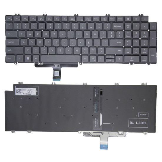 Dell Precision 3581, 7670, 7770, 7680, 7780, 3570, 3571, 3580, backlit US keyboard original - main product image