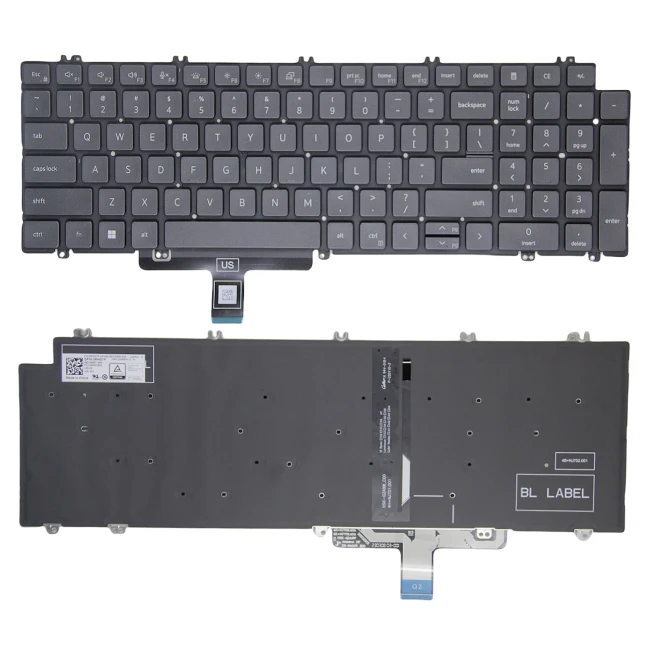 Dell Precision 3581, 7670, 7770, 7680, 7780, 3570, 3571, 3580, backlit US keyboard original - main product image