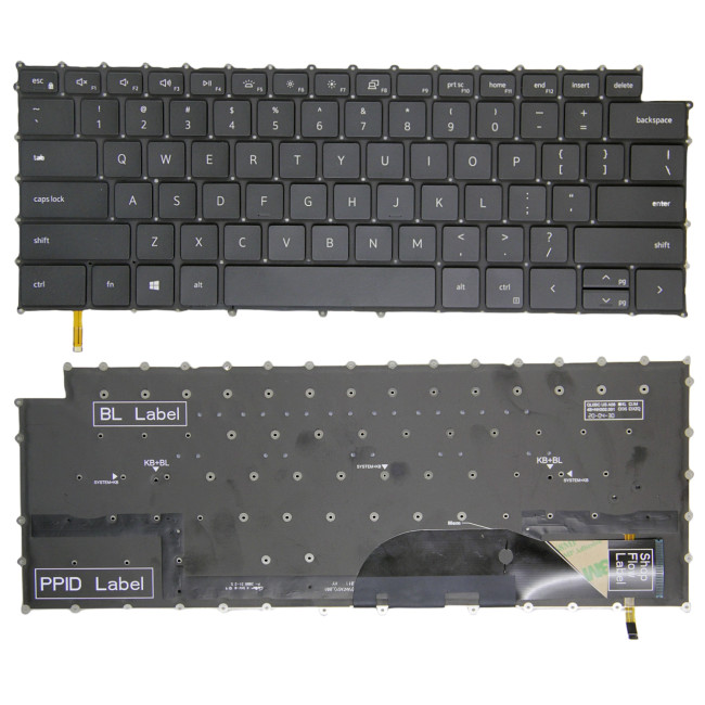 Dell Precision 5550 5560 5570 5750 5760 5770, 02R30J, 0MV93T, P91F, backlit US keyboard black - main product image