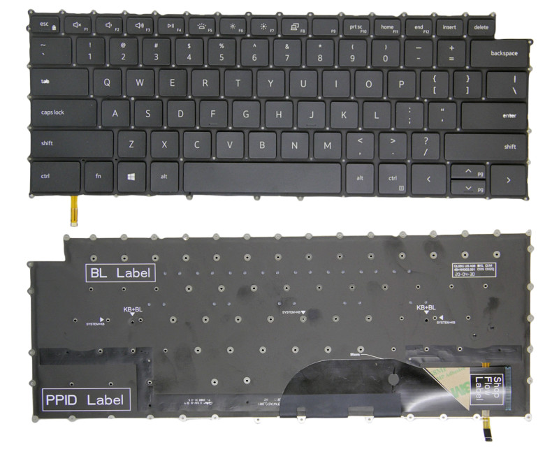 Dell Precision 5550 5560 5570 5750 5760 5770, 02R30J, 0MV93T, P91F, backlit US keyboard black - additional view 