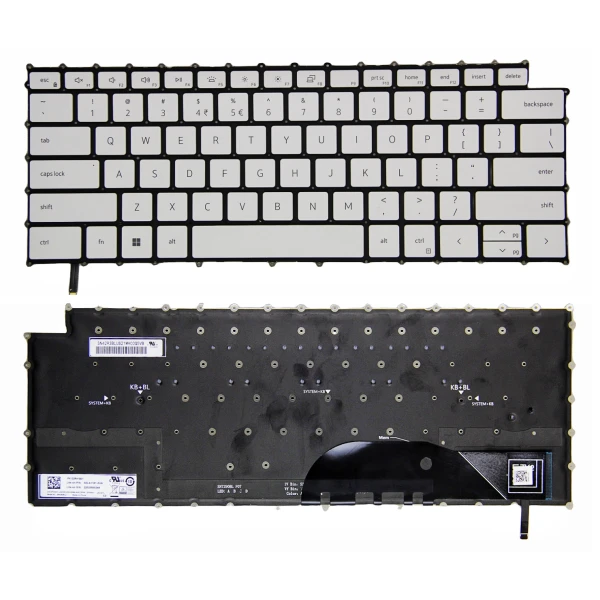 Dell Precision 5550 5560 5570 5750 5760 5770, 02R30J, 0MV93T, P91F, backlit US keyboard white - main product image