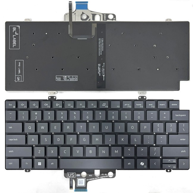 Dell Pro 14 PC14250, PC14255, P193G, black backlit US keyboard - main product image