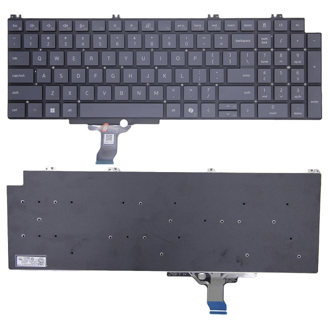 Dell Pro 16 Plus PB16250, PB16255, P135F, 2024, Pro 16 PC16250, PC16255, gray US keyboard - main product image