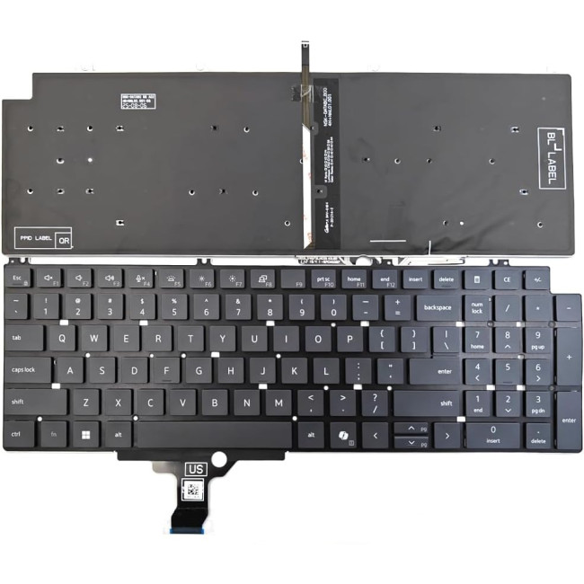 Dell Pro Max 16 MC16250, MC16255, 16 Plus MB16250, MB18250, P142F, P53E, backlit US keyboard - main product image