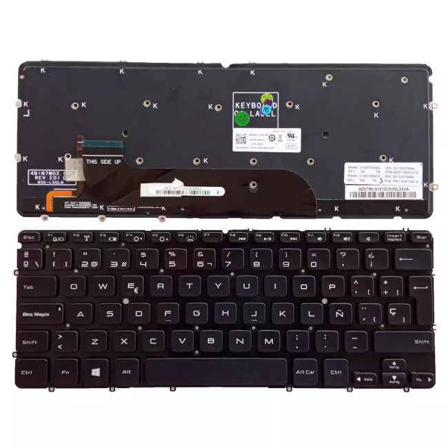 Dell XPS 12 13 L321x L322x 9Q23 9Q33 backlit Spanish SP keyboard - main product image
