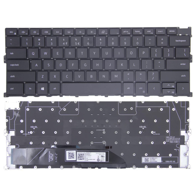 Dell XPS 13 9300, 9301, 9310, P117G, 2020 black backlit US keyboard original - main product image