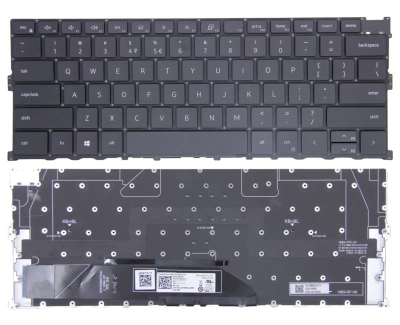 Dell XPS 13 9300, 9301, 9310, P117G, 2020 black backlit US keyboard original - additional view 