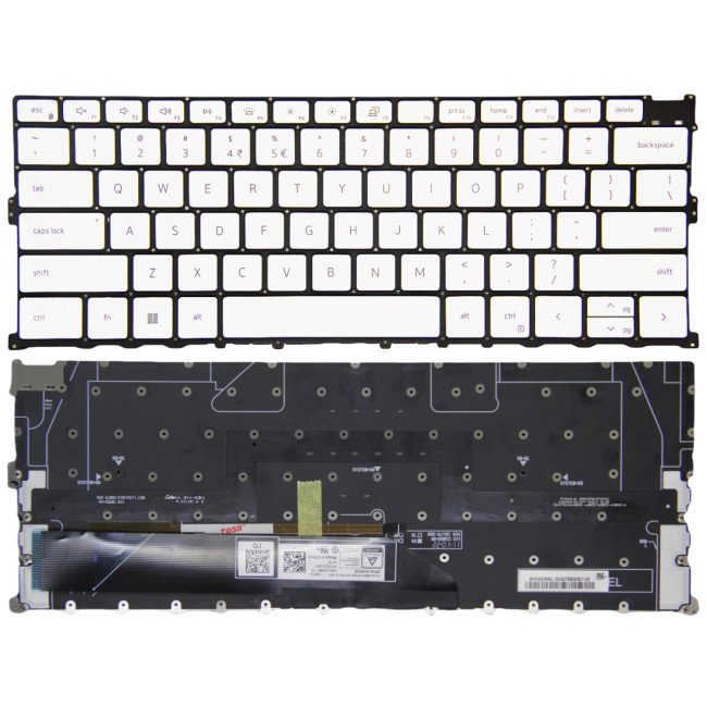 Dell XPS 13 9300, 9301, 9310, 2020, P117G, white backlit US keyboard original - main product image