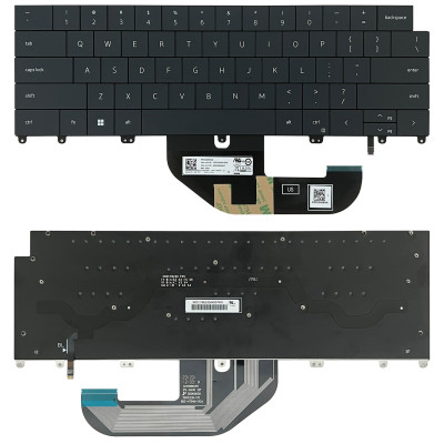 Dell XPS 13 Plus 9320, XPS 13 Plus 9330, XPS 13 Plus 9340, P151G, 2022 backlit US keyboard 049NVP black
