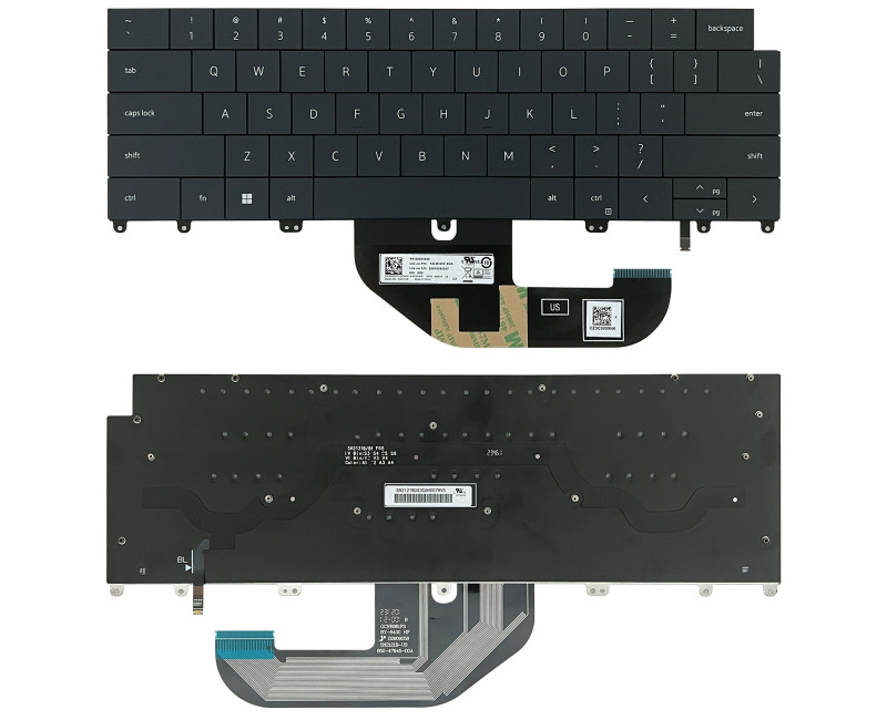 Dell XPS 13 Plus 9320, XPS 13 Plus 9330, XPS 13 Plus 9340, P151G, 2022 backlit US keyboard 049NVP black - additional view 