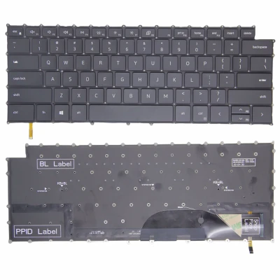 Dell XPS 9500 9510 9700 9710 9720 9730 P92F black backlit US keyboard