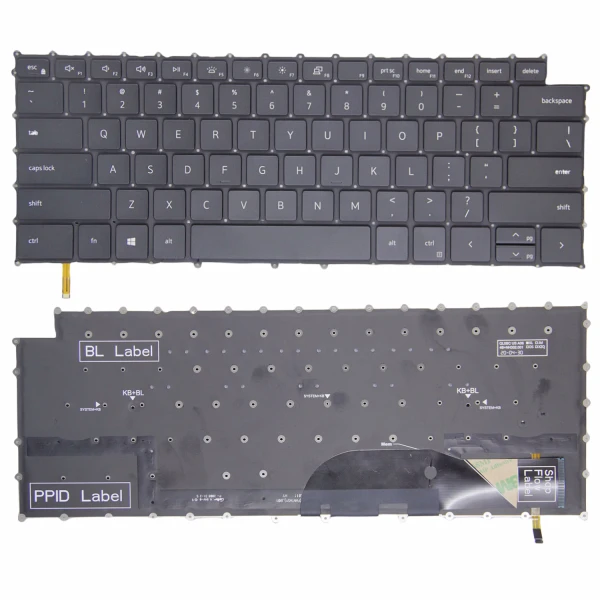 Dell XPS 9500 9510 9700 9710 9720 9730 P92F black backlit US keyboard - main product image