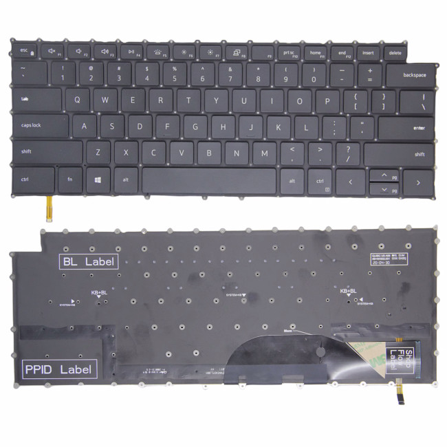 Dell XPS 9500 9510 9700 9710 9720 9730 P92F black backlit US keyboard - main product image