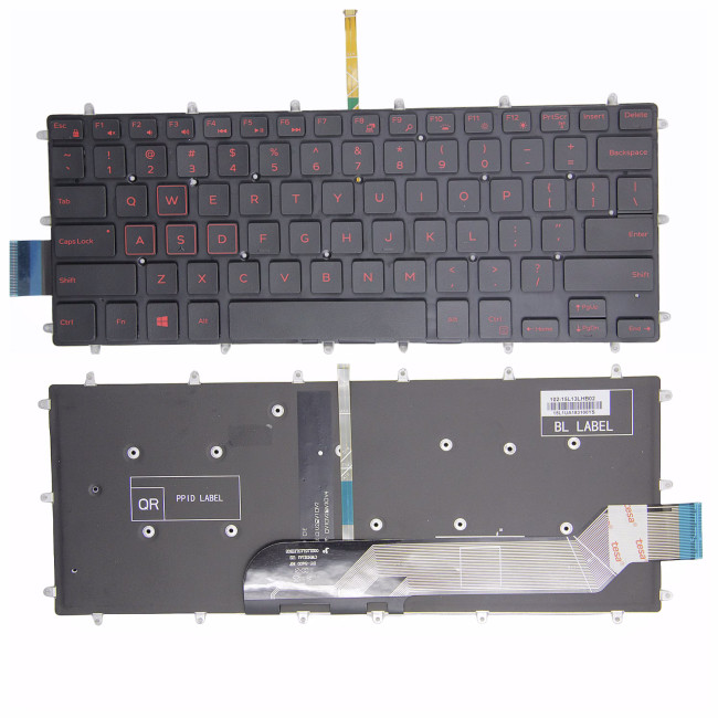 Dell Inspiron 7570 7572 7573 7579 red backlit US keyboard - main product image