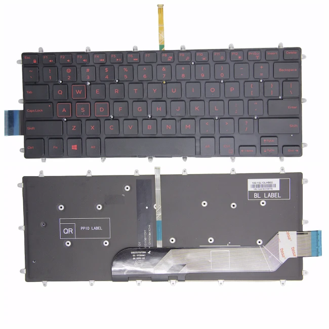 Dell Inspiron 5368 5378 5370 5379 red backlit US keyboard - main product image