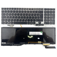 Fujistu E753, E754, E756, E554, E556, E557, H730, H760, H770, backlit German DE keyboard gray