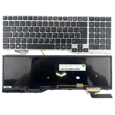 Fujistu E753, E754, E756, E554, E556, E557, H730, H760, H770, backlit German DE keyboard gray
