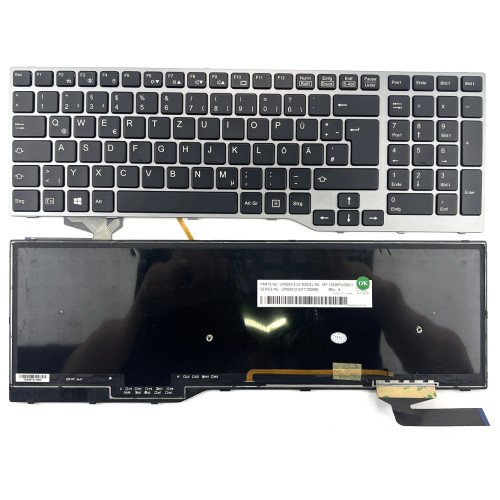 Fujistu E753, E754, E756, E554, E556, E557, H730, H760, H770, backlit German DE keyboard gray - main product image