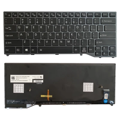 Fujitsu U7410, U747, U748, U749, E548, E448, 7U14A1, 7U14A2, gray backlit US keyboard