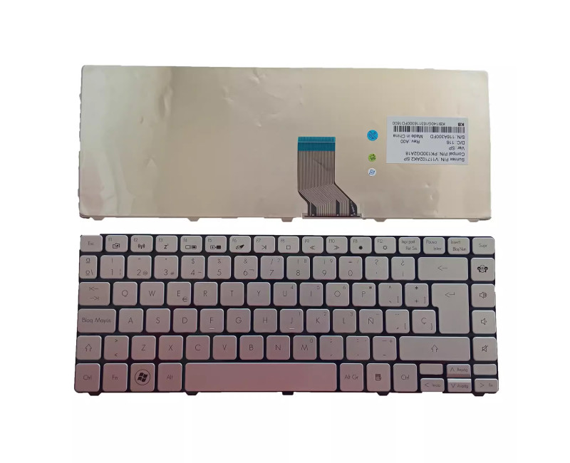 Gateway ID49C ID49C04u ID49C07u ID49C08u silver Spanish SP keyboard