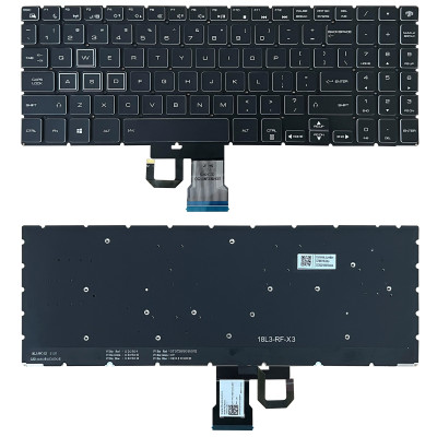 Gigabyte AORUS 15 G, 15-XA, 15-WA, 15-SA, 15-W9, 15-X9, black Crystal RGB backlit US keyboard