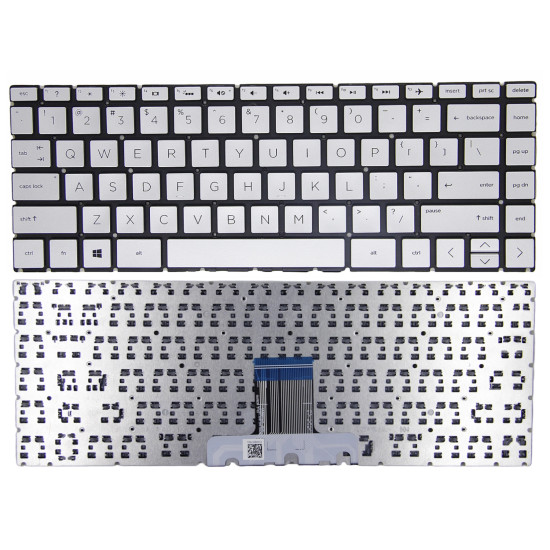 HP 14-CK, 14T-CK, 14CD, 14M-CD, 14Q-CD, 14T-CD, 14-CD, 14-CF, 14S-CF, 14T-CF, US keyboard silver - main product image