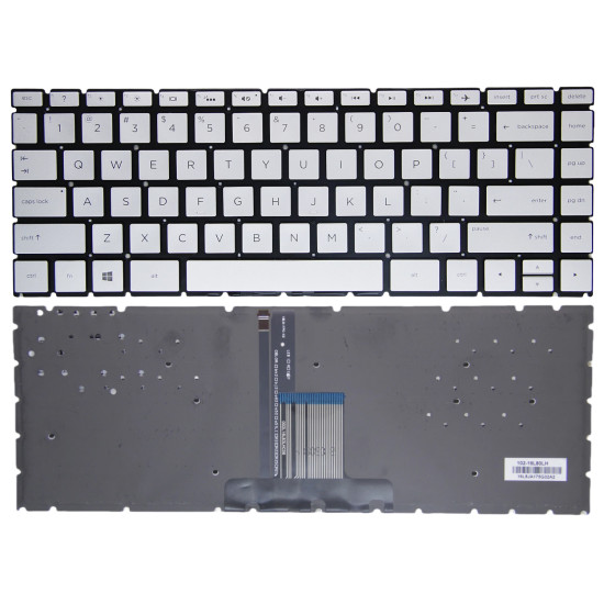 HP 14-CK, 14T-CK, 14CD, 14M-CD, 14Q-CD, 14T-CD, 14-CD, 14-CF, 14S-CF, 14T-CF, backlit US keyboard silver - main product image