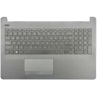 HP 15-BS, 15-BW, 15-BU, TPN-C129, TPN-C130, 250 G6, 925010-001, US keyboard palmrest gray grid
