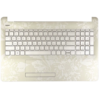 HP 15-BS, 15-BW, 15-BU, TPN-C129, TPN-C130, 250 G6, 925010-001, backlit US keyboard palmrest gold
