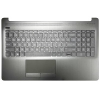 HP 15-DA, 15-DB, 15S-DR, TPN-C135, TPN-C136, 250 G7, US keyboard palmrest black Brushed