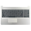 HP 15-DA, 15-DB, 15S-DR, TPN-C135, TPN-C136, 250 G7, US keyboard palmrest silver Brushed