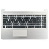 HP 15-DA, 15-DB, 15S-DR, TPN-C135, TPN-C136, 250 G7, US keyboard palmrest silver Brushed
