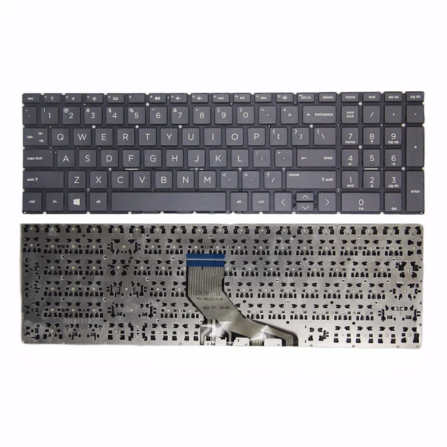 HP 250 G7, 255 G7, 256 G7, 256 G8, 250 G8, 250 G9, 255 G8, 255 G9, black US keyboard - main product image