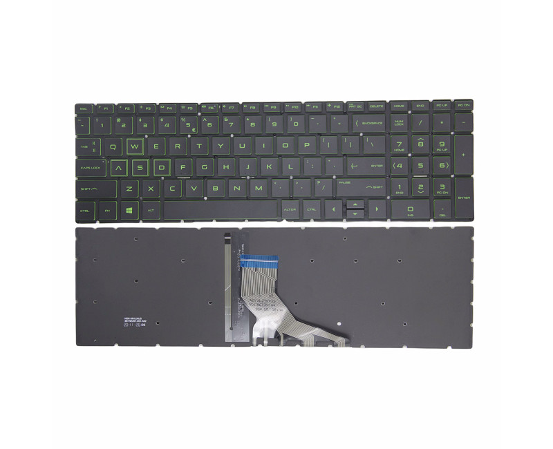 HP 250 G7, 255 G7, 256 G7, 256 G8, 250 G8, 250 G9, 255 G8, 255 G9, green backlit US keyboard - additional view 