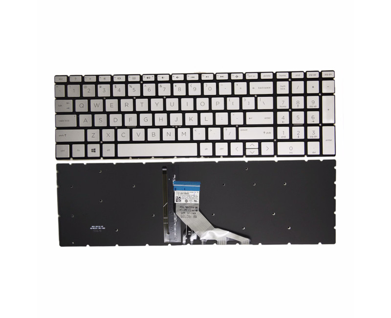HP 15-DA, 15T-DA, 15-DB, 15G-DB, 15T-DB, 15Z-DB, 15-DX, 15-DS, 15-DR, 15-CS, 15-DW, 15T-DW, silver backlit US keyboard - additional view 