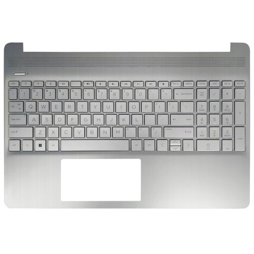 HP 15-EF, 15-DY, 15s-EQ, 15s-FQ, TPN-Q222, L63579-001, US keyboard palmrest silver - main product image