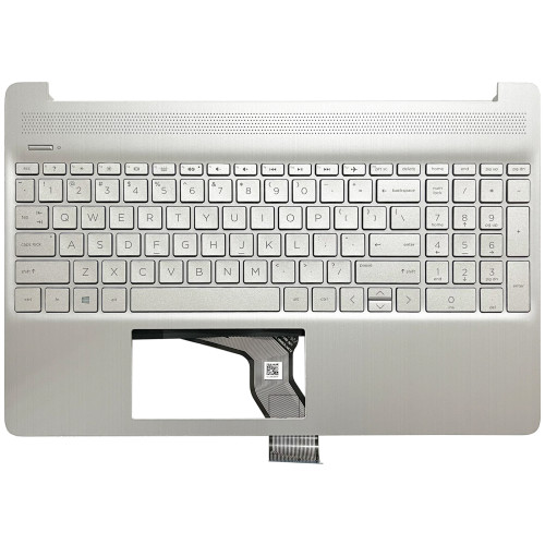 HP 15-EF, 15-DY, 15s-EQ, 15s-FQ, TPN-Q222, L63579-001, backlit US keyboard palmrest silver - main product image