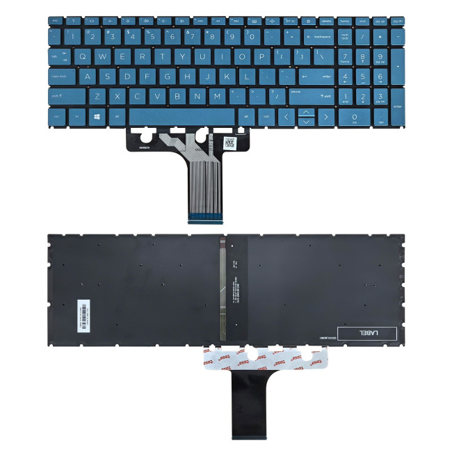 HP 15-EG 15-EH 15-ER 15M-EH 15-FD 15-FC TPN-Q245 TPN-Q246 blue backlit US keyboard F11 backlit - main product image