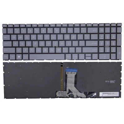 HP 15-EG, 15-EH, 15-ER, 15M-EH, 15-FD, 15-FC, TPN-Q245, TPN-Q246, gray backlit US keyboard F1 smile