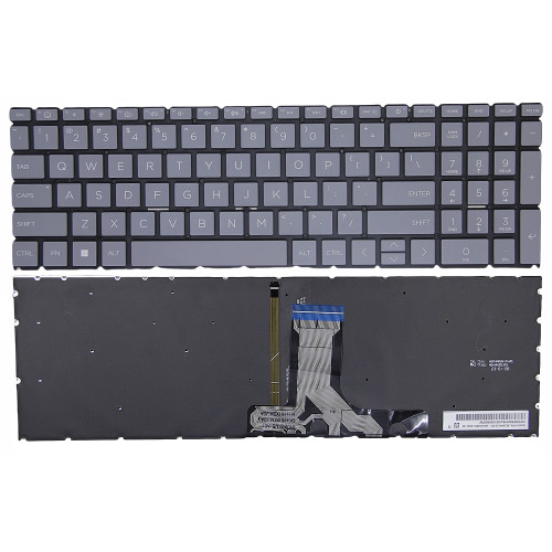 HP 15-EG, 15-EH, 15-ER, 15M-EH, 15-FD, 15-FC, TPN-Q245, TPN-Q246, gray backlit US keyboard F1 smile - main product image
