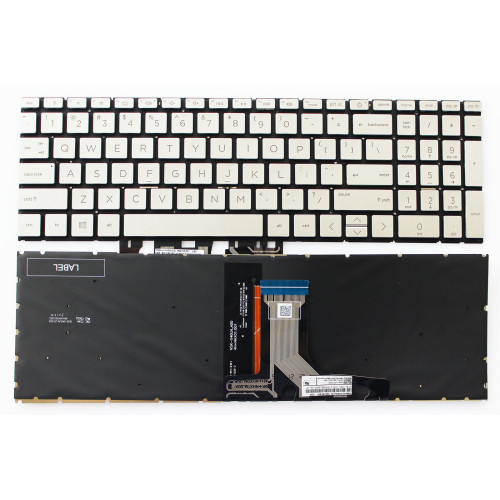 HP 15-EG, 15-EH, 15-ER, 15M-EH, 15-FD, 15-FC, TPN-Q245, TPN-Q246, silver backlit US keyboard F1 question - main product image