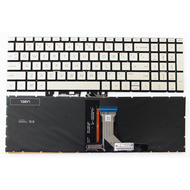 HP 15-EG, 15-EH, 15-ER, 15M-EH, 15-FD, 15-FC, TPN-Q245, TPN-Q246, silver backlit US keyboard F1 question - main product image