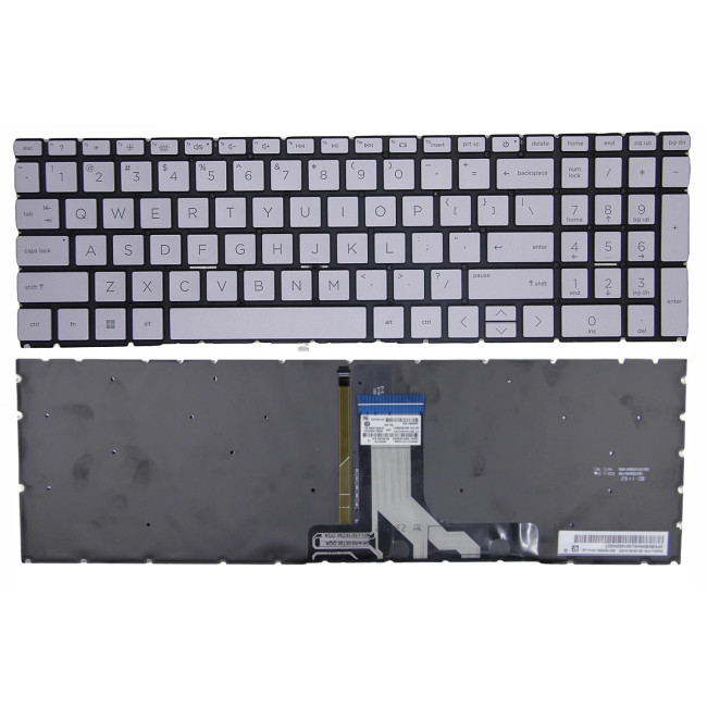 HP 15-EG 15-EH 15-ER 15M-EH 15-FD 15-FC TPN-Q245 TPN-Q246 silver gray backlit US keyboard F1 question - main product image