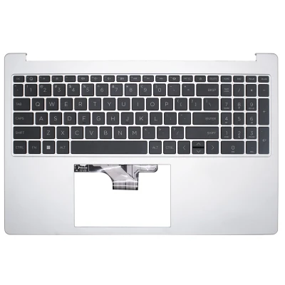 HP 15-FC, 15-FD, TPN-Q286, TPN-Q287, N36752-001, silver black US Keyboard Palmrest single fan